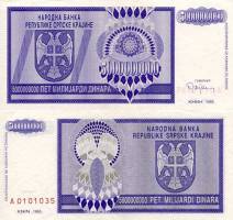 *5 000 000 000 Dinárov Chorvátsko 1993 R18 UNC - Kliknutím na obrázok zatvorte -